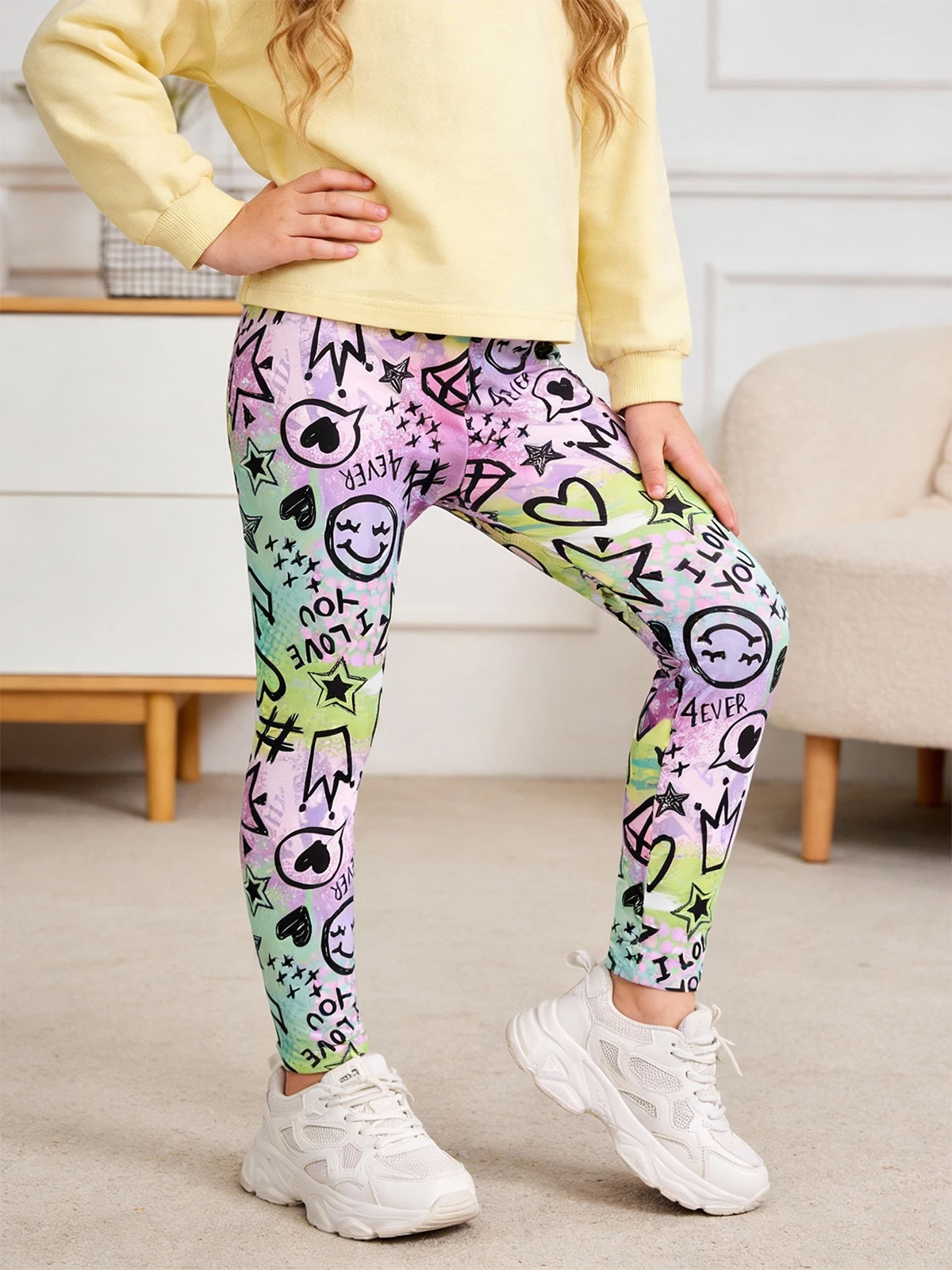 Girls Printed Leggings Set - Image 2