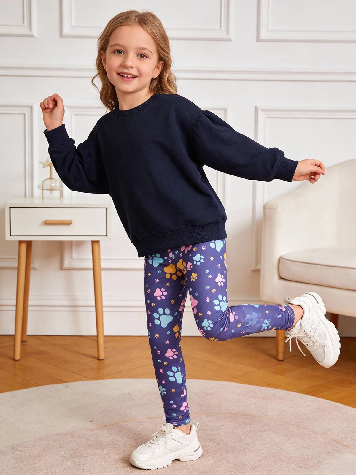 Girls Printed Leggings Set - Image 3